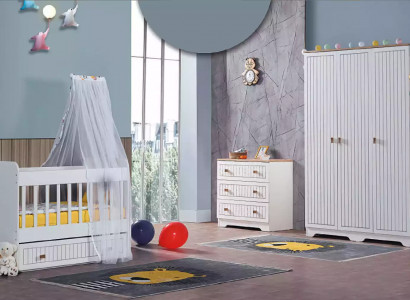 Baby Komplettzimmer Schrank Bett Kinderzimmer Säugling Kommode 3tlg.